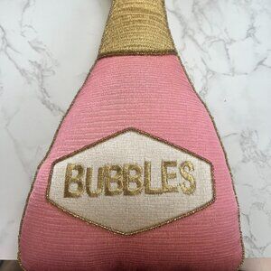 "Bubbles" Champagne Bottle Throw Pillow